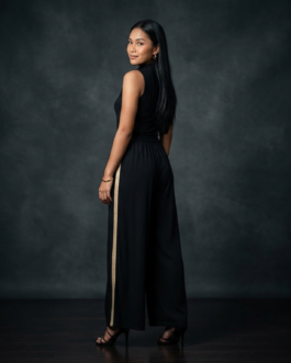 Dimara Gold Stripe Palazzo Pants